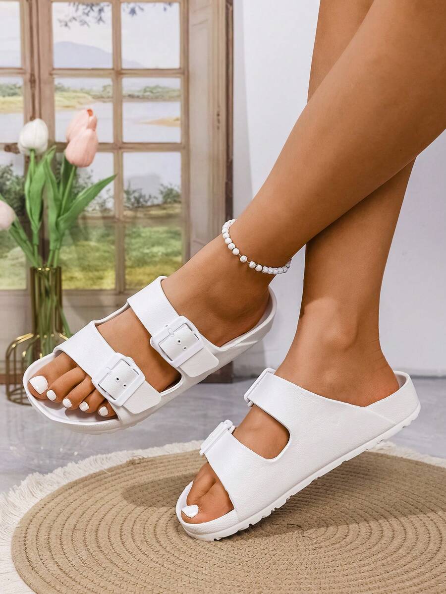 Damen Große Größen flache Schnallen Slip-On wasserdichte rutschfeste atmungsaktive Sandalen