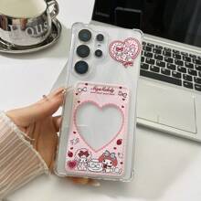 Sanrio Love Melody Card Holder Phone Case/Lanyard Phone Case/Wallet Phone Case/Pink Phone Case Compatible With Galaxy S25, Galaxy S24 Ultra, Galaxy S24 FE, Galaxy S25 Ultra, Galaxy A36, Galaxy A56, Galaxy S23 Ultra, Spark GO 2024, POP8, Spark 20C, Spark 20, Pova 6, Pova 6 PRO 5G, POP9 4G, Spark GO1, Spark GO 2025, Shockproof, Can Hold Student Card, Credit Card, ID Card