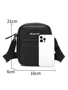 Men's Classic Square Business Messenger Bag, Casual Crossbody Bag Small Courier Bag Suitable For School, Commuting, Travel - Multicolor - View 4