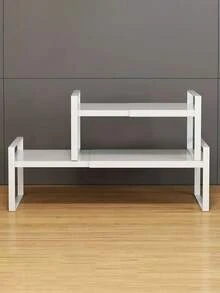 1pc Expandable Multipurpose Cabinet Organizer Rack, Can Extend Up To 55cm/22in, Multi-Tier Storage, Kitchen Cabinet Shelf, Multifunctional Metal Rack For Pots Pans, Suitable For: Kitchen Cabinets, Countertops, Under Sink, Rust & Moisture Proof, Space-Saving, Suitable As Housewarming/Kitchen Decor Gift - Multicolor - View 3