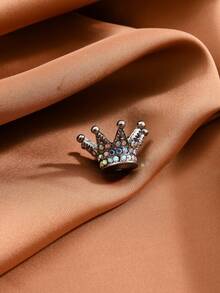 1/5pcs Multicolor Metal Rhinestone Hollow Flower/Butterfly/Heart Shaped DIY Beads, Suitable For Handmade Jewelry Making With Family, Couples, Friends - Necklace, Earrings, Keychain, Phone Charm, Decorative Gift - Crown - View 4