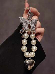 1pc Luxurious Rhinestone Phone Chain/Lanyard, Charms For Phone Case, Keychain, Bag Decoration, Phone Rope With Clip - Multicolor - View 7