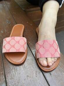 Damen Flache Sandalen, einfache flache Riemen Slide Sandalen, Peep-Zehen Sommer Pantoffeln, geeignet für Kleider, Ausgehen, Strand, Wohnung, erhältlich in Braun, Schwarz, Leopard, Rot, Grün, Blau, Gelb, Silber, Orange, Weiß, Gold, Rosa, für Lässig und Urlaubstragen