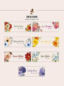 Custom Acrylic Desk Name Plaque - Perfect Employee Appreciation Gift For Boss, Colleague, Teacher Daily Office Essentials, Flower Design, Marble Design, Teacher's Day Gift, Floral