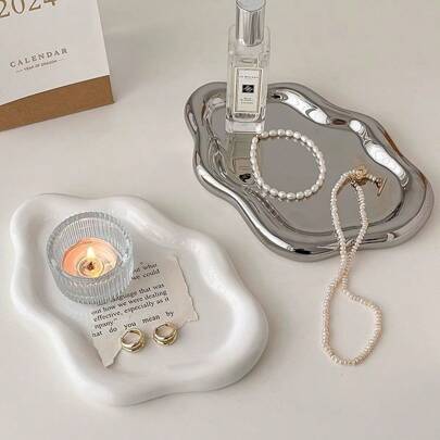 1pc Plastic Cloud Decorative Dish, Jewelry Tray, Home Decor, Christmas Gift, New Year Gift, Gift For Him/Her Back To School