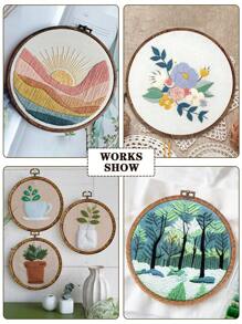 3 قطع دائرية فاخرة من نمط القصر البني، شكل خشبي مزيف، إطارات تطريز ريترو باستخدام تقنية الغرز المتقاطعة، أطواق تنجيد مزودة بخطاطيف للتعليق، متوفرة ب- 7 مقاسات، مصنوعة من مواد ABS و PVC عالية الجودة، يمكن استخدامها كتعليقات للهواتف والمفاتيح والحقائب وديكورات الملابس والمنزل والسيارة