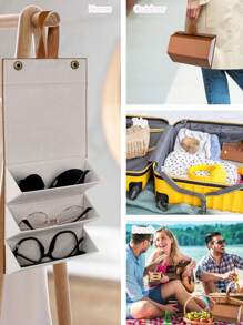 Travel Glasses Case, Foldable Hanging Glasses Storage Box Rack(Two Types Of Wiring, Shipped Randomly), Portable Sunglasses Organizer Eyewear Holder Case Sunglasses Storage Organizer Eyeglasses Holder Foldable Travel Case With For Multiple Glasses Hanging Eyewear Display