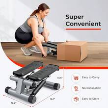 2025 Hottt New Arrivals-Sunny Health & Fitns Mini Stepper For Exercise Low-Impact Stair Step Cardio Equipment  Ristance Bands, Digital Monitor, Optional Twist Motion Stepper-Original