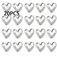 10pcs Gold Heart-Shaped Cute Decorative Fridge Magnets Set, Heart Magnets Suitable For Home, Kitchen, Office Whiteboard Decor, Fridge Magnets, Valentine's Day Gift For Friends And Lovers - Silver - View 10