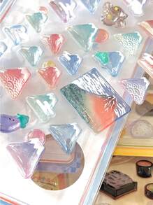 Japanese Cartoon Food Embossed Fun Stickers, Children Decoration Crystal Diamond 3D Stickers