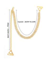 1pc Fashion Minimalist Luxury Rhinestone Diamond Rhombus Strap Chain Shoulder Accessory, Versatile Everyday & Formal Occasion Wear Gift For Women - Women's Shoulder Chain - View 8