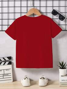 Toddler Boys Cartoon Graphic Print Short Sleeve T-Shirt, Casual - Red - View 5