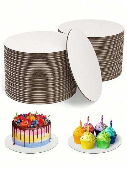 5pcs (8/10/12 Inch) Round White Cake Boards, Corrugated Cake Bottom, Ideal For Bakery Baking, Cake DIY, Desserts, Wedding Celebrations, Birthday Parties, Snacks, Cupcake Display Trays, Themed Parties, Cake Decorating Supplies,Wedding Party, Easter, Mother's Day,Father's Day