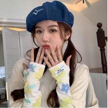 1 Pair Of Summer Cute Flower Ladies Ice Sleeves New Sunscreen Anti-Ultraviolet Arm Guards Female Ice Silk Sleeves - Ladies Floral Sleeves - View 5