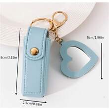 Lennik Llavero de cuero de PU con espejo con forma de corazón y nombre personalizado, con número láser, accesorio para bolso, llavero de coche, regalo para festival, ropa, accesorios, Halloween, novio, novia, familia, amigos