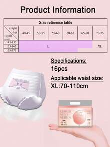 2/16pcs, Sanitary Napkins, Night Sanitary Napkins, L/Xl, Ultra-Thin And Breathable, Dry, For Postpartum Women,Period Underwear,Pantyliners,Pants Napki Overnight Protection Pants,Leak-Proof Period Underwear