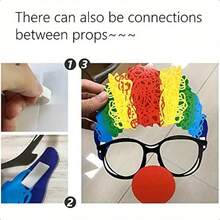 36Pcs Circus Photo Booth Props Set, With Stickers, Fun Carnival Theme Party Decorations For Wedding, Birthday, Party, Photobooth Props With Mustache, Hat, Glasses, Lips, Bow Tie