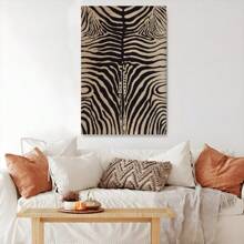 1pc Zebra Print, Black And White Stripes, Abstract Art Style Framed Wall Print Canvas Wall Art - Retro 2D Artwork Wall Poster Decoration For Living Room, Bedroom, Home Decor, Ready To Hang