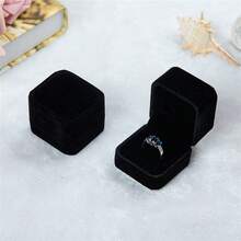 Advanced Black Swan Velvet Ring Box, Proposal Ring Box, Hexagonal Jewelry Storage Box, Portable Jewelry Box, Wedding Ring Display Box, Jewelry Box, Jewelry Box - Black - View 2