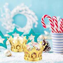 24 件金色皇冠糖果盒，可填充，圆形顶部派对礼物装饰糖果架，非常适合婚礼、生日、派对用品 - 彩色 - 查看 5