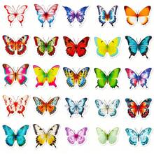 50 piezas de pegatinas creativas con diseño de mariposas de colores, para decorar equipaje, guitarra, cuadernos, tazas de agua