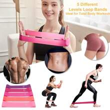 5pcs Portable Resistance Band Set, Elastic Band Suitable For Women Fitness, Yoga, Gym, Pilates Equipment, Weight Training And Sports Resistance Band Exercises Gym Accessories