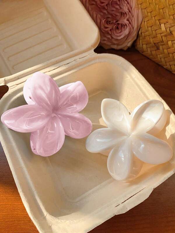 1 paire / 1 pièce Pinces à cheveux en plastique léger de grande taille de 7,4 cm de long, rose et blanc dégradé floral. Accessoires capillaires polyvalents et élégants de haute qualité, dans une couleur unie simple. Convient pour les sorties quotidiennes, les tenues décontractées, les fêtes, les déplacements, la plage, les vacances - coiffure, maquillage, assortiment de tenues, coiffure, pinces à cheveux, pinces à cheveux, barrettes à cheveux, pinces à cheveux, attaches à cheveux, clips de cheveux