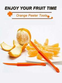 Orange Peeler (1/2/4/6 Pieces), Peeling Tool, Plastic Peeler, Lemon Peeler, Citrus Peeler, Grapefruit Peeler, Orange Slicer, Easy-Open Orange Slicer, Kitchen Accessory Knife, Orange Peeler, Kitchen Gadget, Suitable For Various Fruits. - Multicolor - View 3
