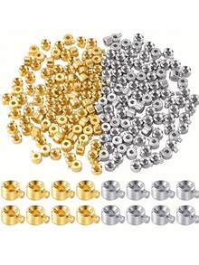 30/10颗铜质压接珠套装 - 高品质圆形金属隔珠，方便制作珠宝、绳端、吊坠、DIY配件等。 - 耐用、不含镍、用途广泛，激发无限创意