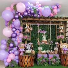 20/32/40pcs Pink & Purple Metallic Latex Balloons, 10 Inch Shiny Party Balloons Suitable For Birthday, Shower, Wedding And Celebrations, Vibrant Mixed Colors, Decor For Various Party Scenes - Multicolor - View 4