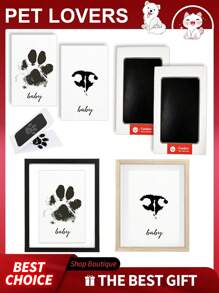 1 Set New Non-Contact Paw Print Stamp Kit With Pet Paw Prints, Pet Paw Prints Without Ink Pad For Saving Cat/Dog Paw Prints As Pet Souvenirs, Great Cat/Dog Memorial Gift