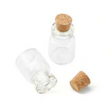15个/套 1毫升迷你玻璃瓶，配软木塞 - 精致可爱的玻璃瓶，适用于DIY、艺术创作、手工项目、装饰和派对礼品 - 彩色 - 查看 6