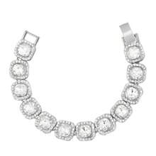 1 Stück/4 Stücke Hiphop Armband für Herren und Damen, rundes oder quadratisches Herz mit voll besetzten Strass, mehrlagige Ketten-Armband Set in Gold und Silber, funkelnde Eisenkette Metall Miami Armband Schmuck zum Valentinstag