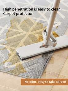 1 块透明 PVC 地垫，耐用防滑塑料保护垫，适用于客厅、办公室、书房，易于清洁，适合硬木地板