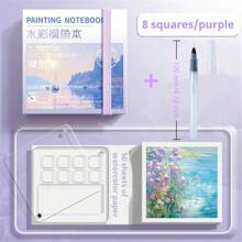 1 blocco da schizzo portatile mini acquerello con vassoio per i colori - 50 fogli, carta di media spessore, ideale per artisti in movimento (i colori non sono inclusi), Festa della Mamma, regalo per la mamma