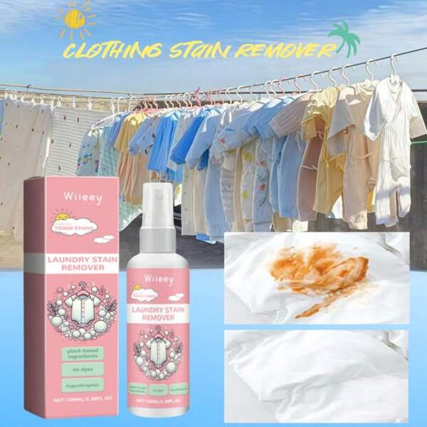 1 pieza Quitamanchas para la ropa - Fórmula suave de limpieza profunda, quitamanchas y grasa para prendas, suave y refrescante