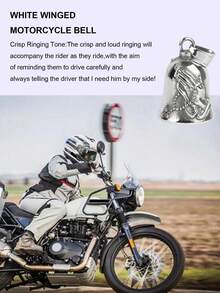 1pc/2pcs Motorcycle Bell, Biker Luck Bell, Praying Hands With Rosary And Holy Cross, Steel Color, Steel Material, Frame Mount - Multicolor - View 5