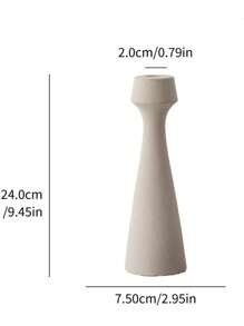 1Pieces Of Plain Conical Ceramic Candlesticks, With A Simple And Natural Style Design, Suitable For Conical Candles, Soft Home Decoration Items, Photography Props, Tabletops, Party Decorations, Gifts, White, Suitable For Dining Rooms, Living Rooms, And Home Decoration.
