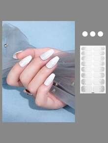 1pc 16pcs Solid Onion Pink Nail Stickers, Waterproof Oil-Proof No Baking Required, Fashionable Choice For Women - Multicolor - View 13