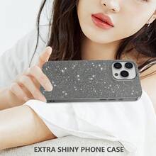亮片新款闪光手机壳适用于 16 Pro Max/15 Pro Max/14 Pro Max/13 Pro Max/12 Pro Max/11 Pro Max/XS Max/7/8 Plus 防水防震防摔防刮 - 黑色 - 查看 4