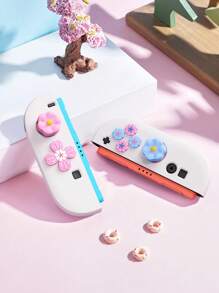 7 Stücke Daumengriffe kompatibel mit New Switch2 (2025), Controller Silikon Joystick Kappen Abdeckung für Switch2 Controller, Spielcontroller Zubehör, 7 Stücke Blumen