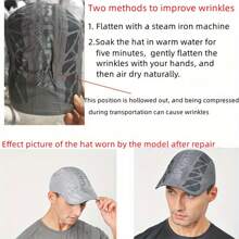 1 pieza Nuevo gorra tipo deportiva con letra SPORT para hombre, transpirable, alta protección solar, bloquea efectivamente los rayos UV, diseño ajustable, cómodo y fácil de usar, gorra de malla de secado rápido con protección solar para exteriores