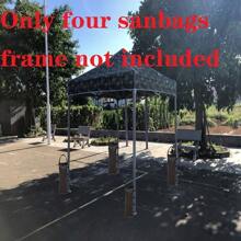 4 Stücke Schwerlast Sandsäcke - aus strapazierfähigem Polyester, schwarz, für Sonnenschutz & Picknicks, Gewichte für Outdoor-Zelte