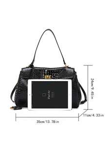 LEMON KOKO 奢华女士手袋、品牌包、女士手袋、女士钱包、女士钱包、大容量鳄鱼纹手提包，适合女性工作、通勤、上课、度假和户外活动。