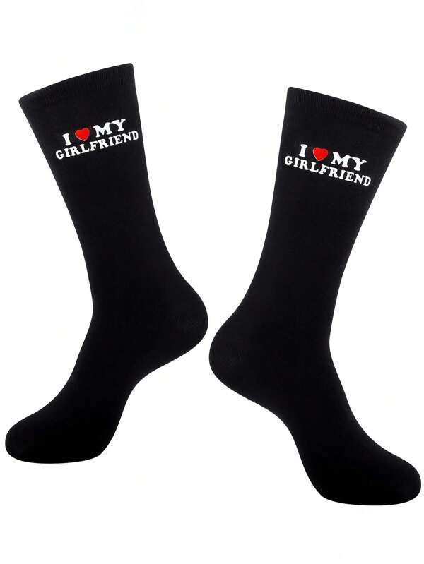 1 Pair I Love My Girlfriend Socks Cute Gifts For Boyfriend Funny Boyfriend Gift Ideas For Anniversary Valentine's Day Birthday Gifts I Love My Girlfriend Socks Funny Socks