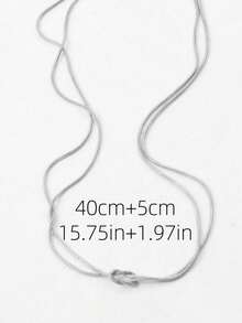 1pc Fashion Snake Bone Chain Knotted Necklace, Suitable For Women Everyday Wear - Knot Necklace - View 4