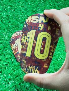 Canilleras de fútbol de 10x6cm, hechas de material PBT, ligeras para entrenamiento juvenil, adecuadas para la combinación MSN - Rojo y amarillo No. 10 - Ver 8
