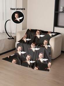 1 Personalized Photo Blanket, Customized Fleece Blanket With Family, Pet Or Couple Photo, Great Gift For Mother's Day, Father's Day, Memorabilia, Home Decor - Multicolor - View 6