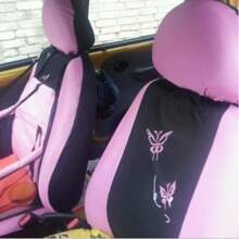 9pcs Flying Banner Butterfly Car Seat Covers Ful Set Fashion Universal Lady Woman Female Rear Bench Split Colorized