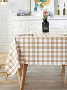 1pc Vintage Checkered Tablecloth, Skin-Friendly And Absorbent, Reusable For Weddings, Valentine's Day, Parties, Dining Rooms, Living Rooms, And Daily Decor